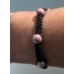 ARMBAND geknoopt ZWART met ROZE 3D kralen 